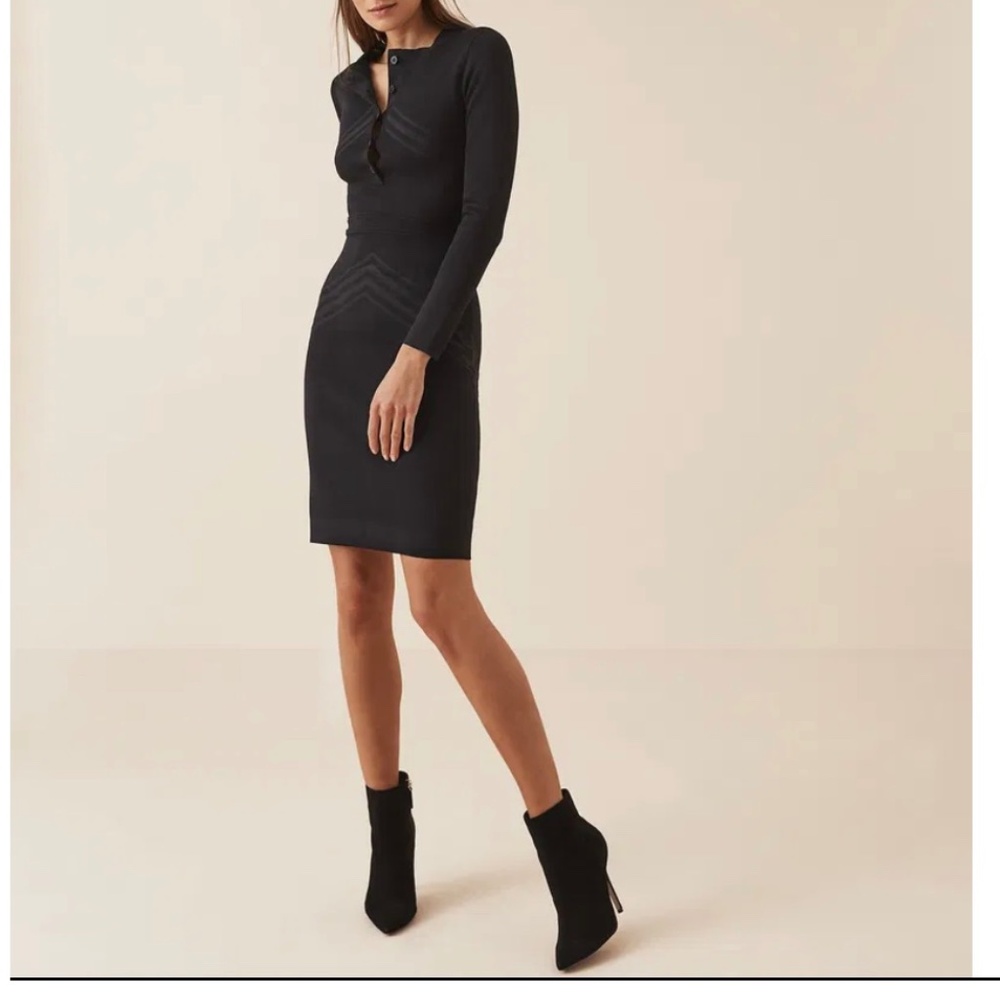 NWT Reiss Regan Knitted Bodycon Dress - Navy